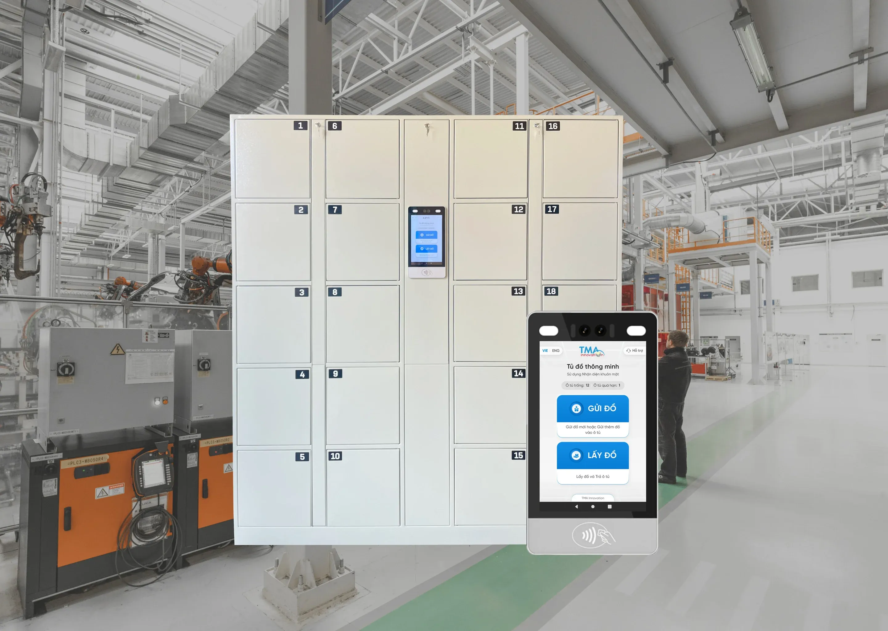 Tủ đồ thông minh T-Locker cho nhà máy, khu công nghiệp